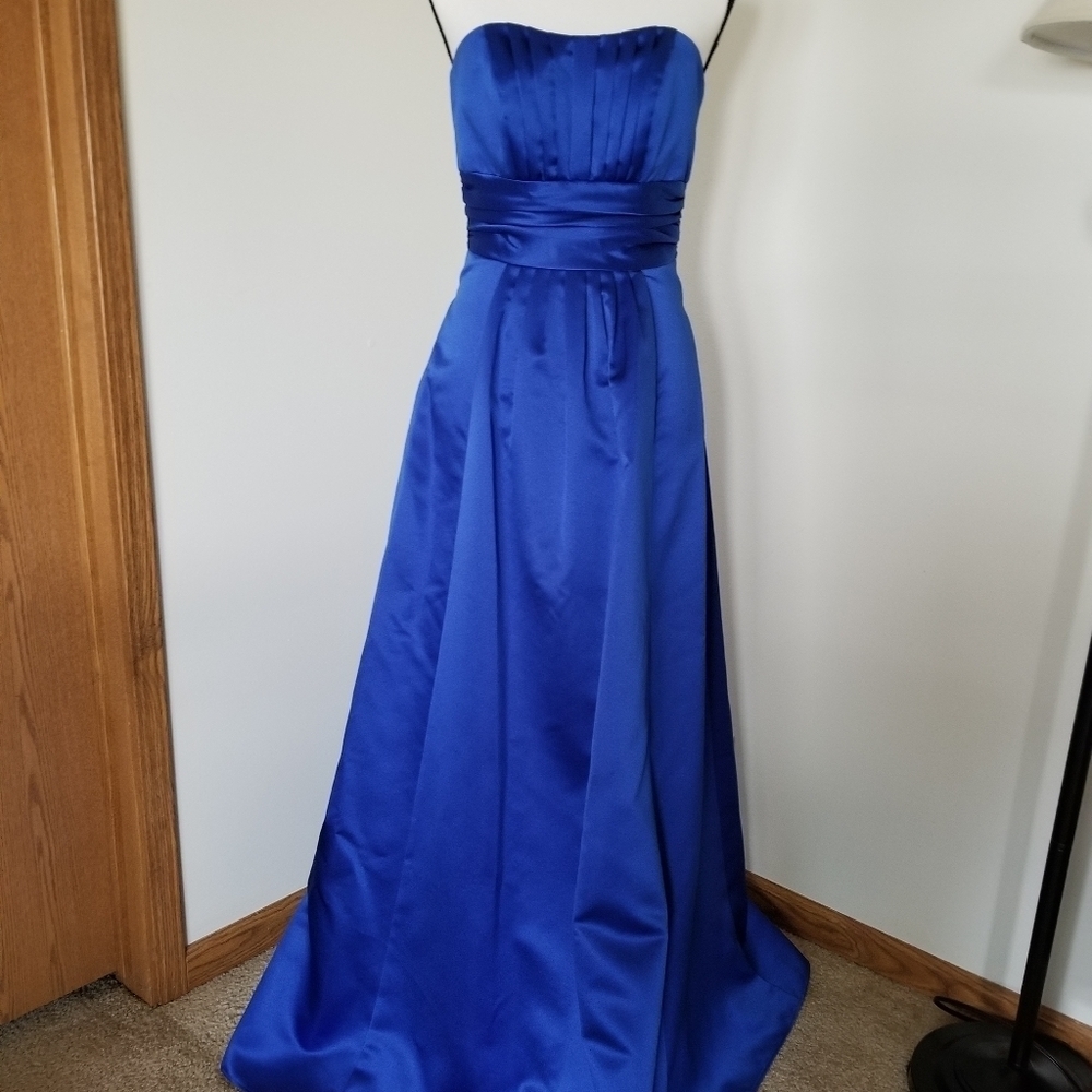 David's Bridal Royal Blue Formal Maxi Dress
